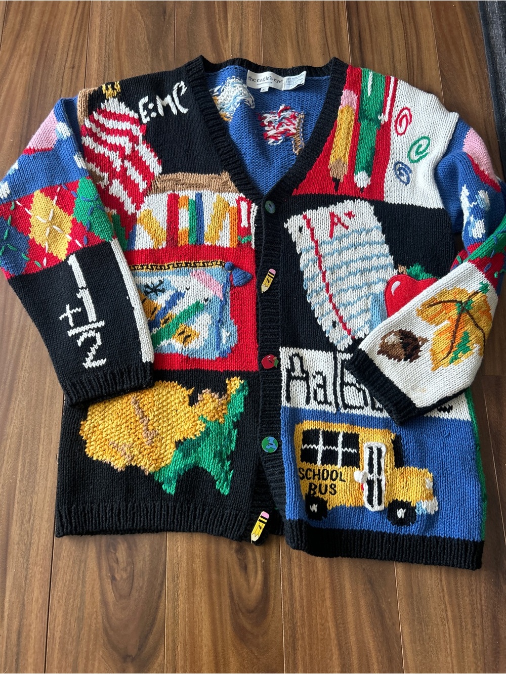 The Eagles Eye-Vintage School-Themed Cardigan Jacket